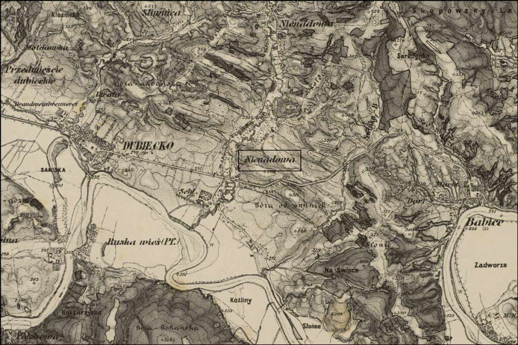 Nienadowa in the Third Military Mapping Survey (1869-1887)